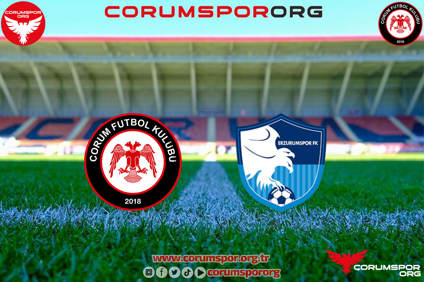 Ahlatcı Çorum FK ile Erzurumspor beşinci kez karşılaşacak