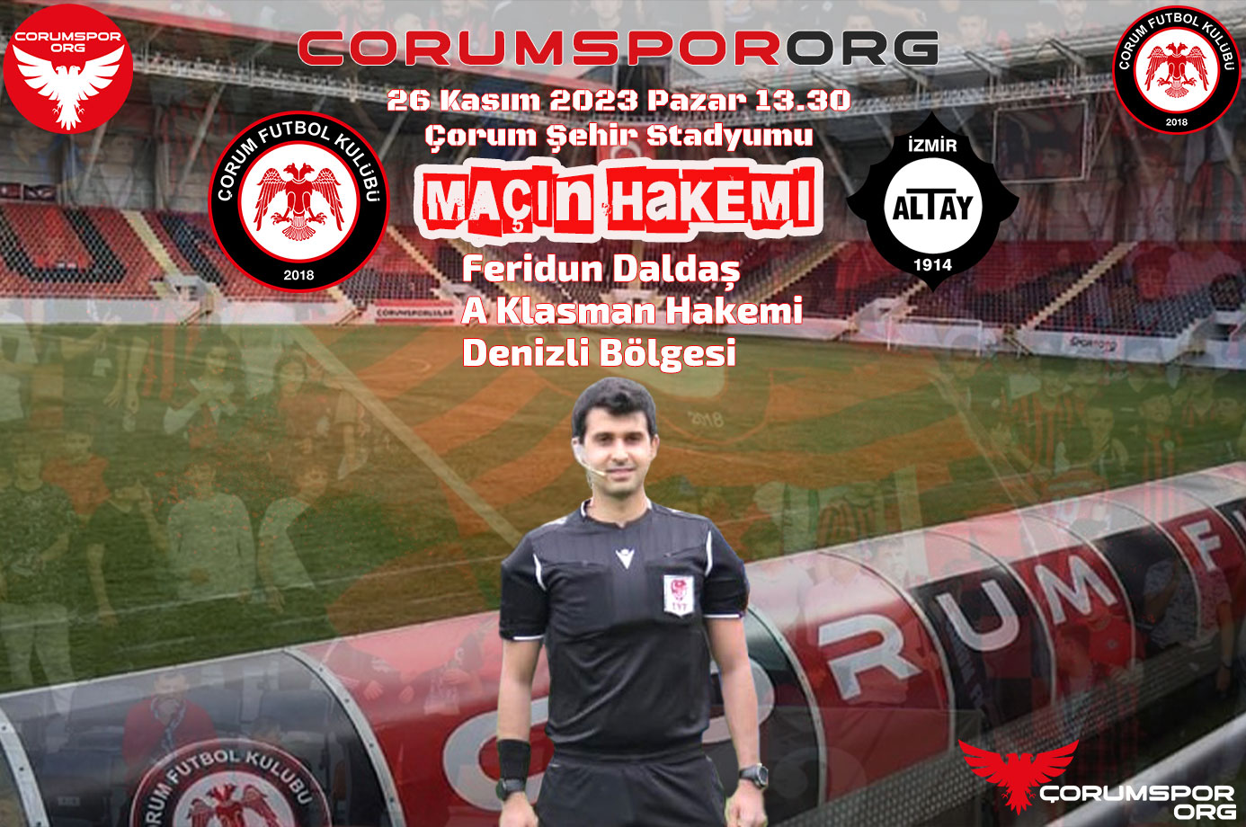 Altay maçının hakemi Feridun Daldaş
