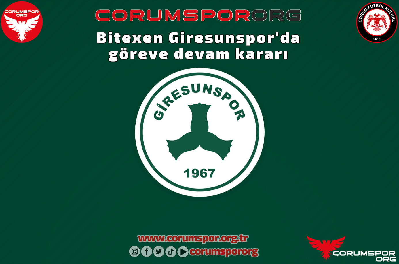Bitexen Giresunspor'da göreve devam kararı