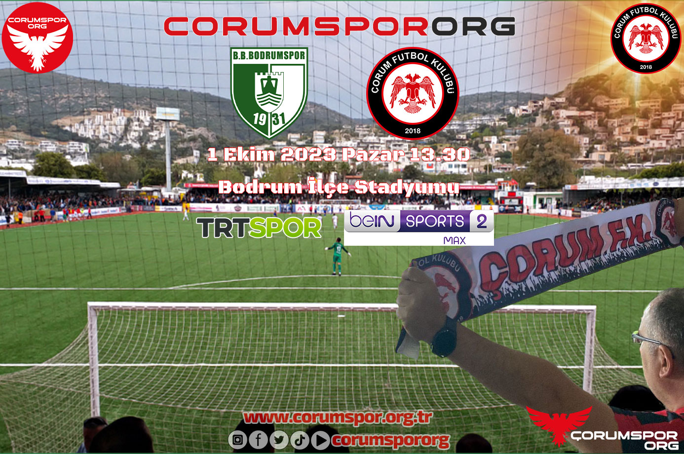 Bodrum FK - A.Çorum FK iki kanaldan canlı yayınlanacak