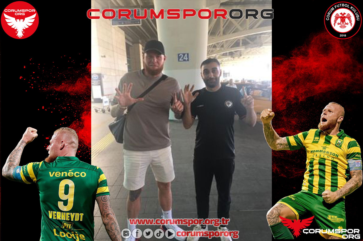 Çorum FK’nın yeni transferi golcü Thomas Verheydt imza için geldi