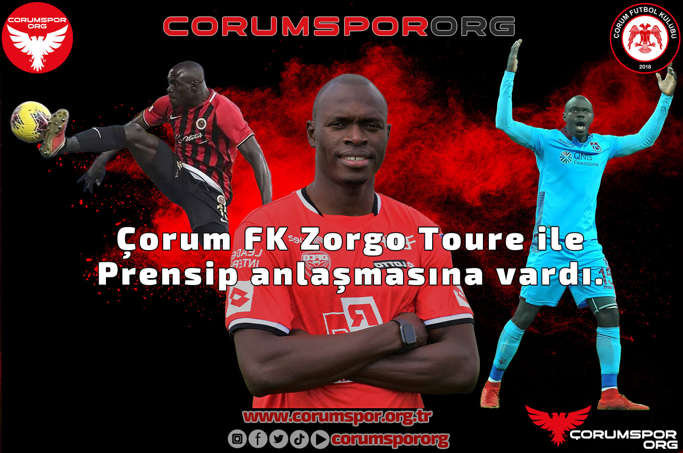Çorum FK stoper Zargo Toure ile prensip anlaşmasına vardı.