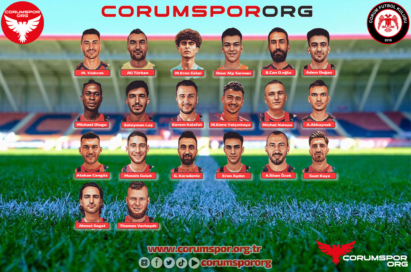 Çorum FK, Trabzon’a 20 futbolcuyla gitti