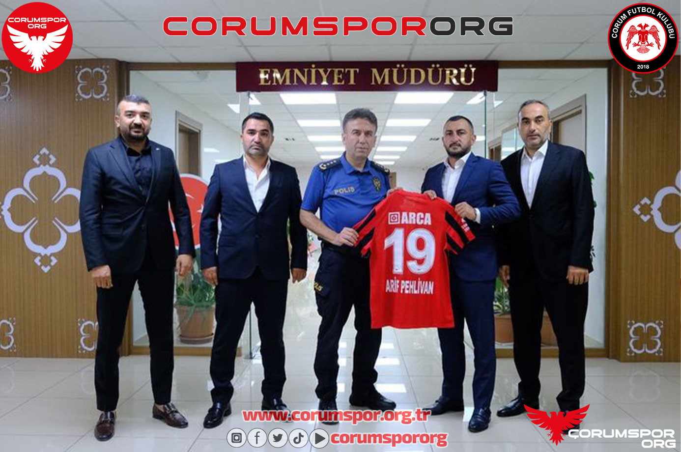 Çorum FK Yönetiminden Çorum İl Emniyet Müdürü’nü ziyaret