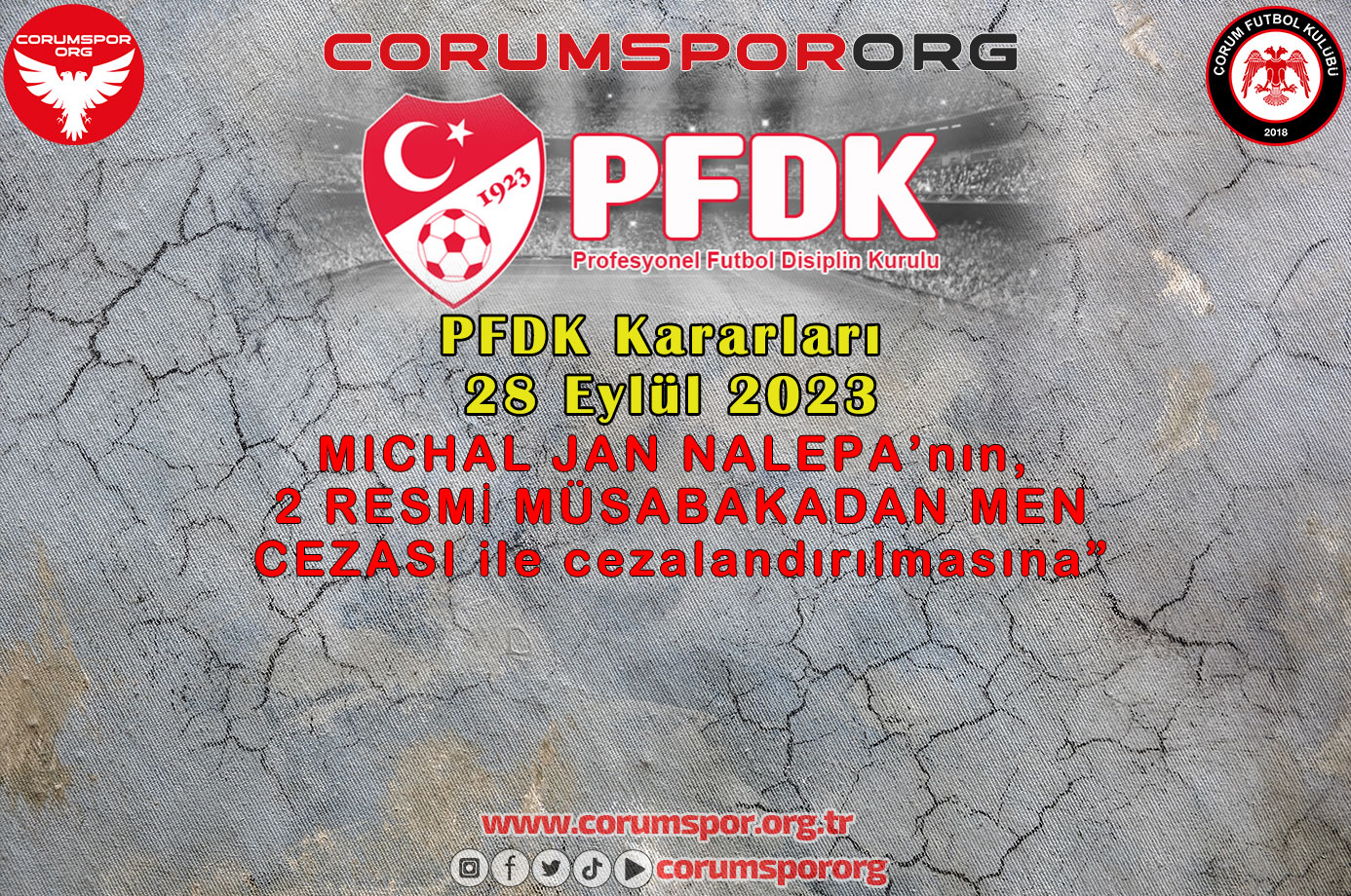 Nalepa’ya 2 resmi müsabakadan men cezası